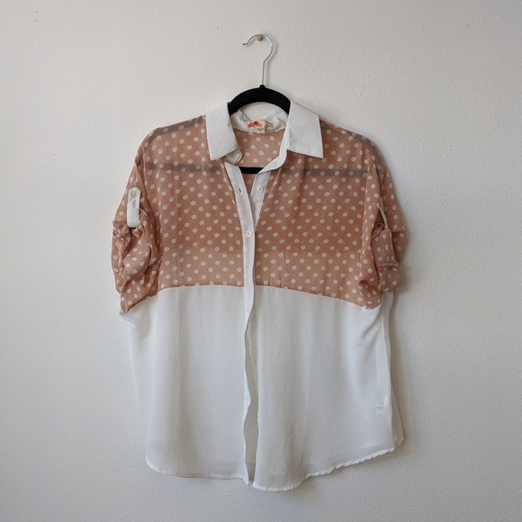 Polka dot and Pink Blouse - Picture 3 of 3